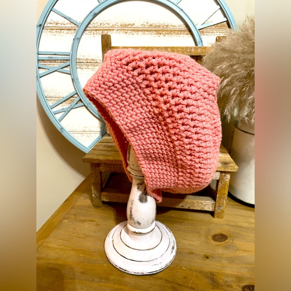 Handmade Crochet Slouchy Beige Coral Hippie Hat Rasta Slouchy Crochet M/L NEW